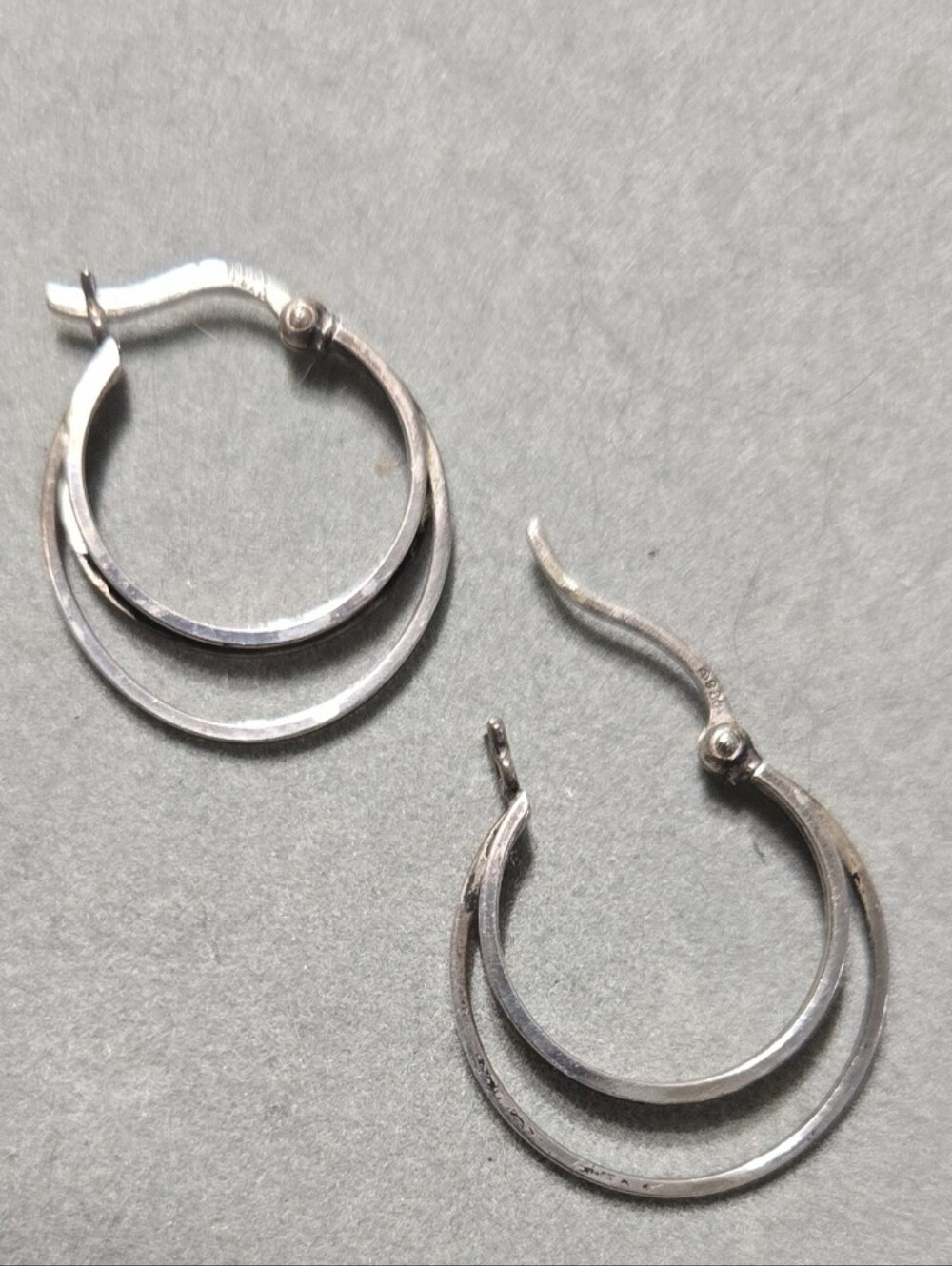925 Sterling Silver Classic Silver Triple-Hoop Women's Earrings